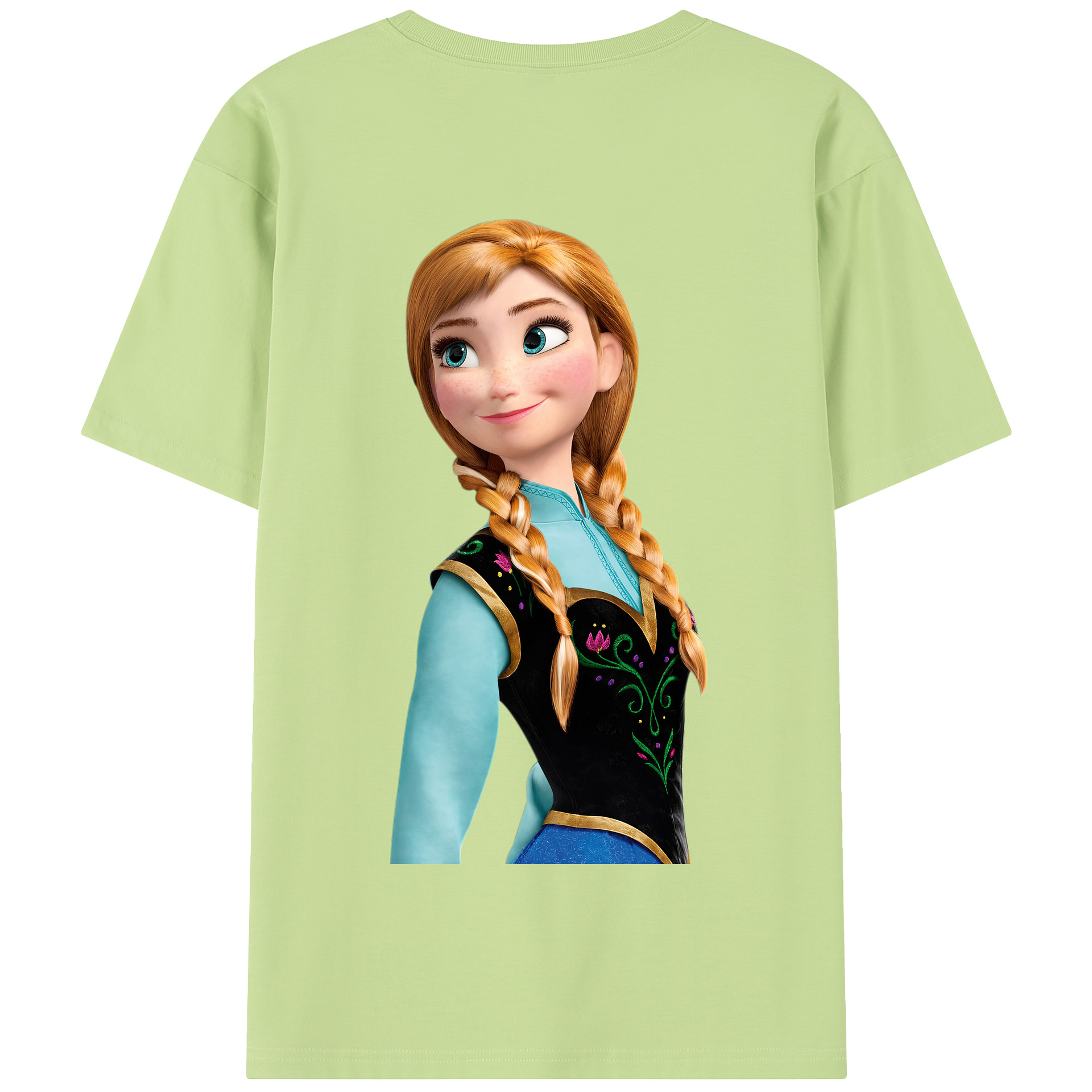 （画像用） アナと雪の女王 アンナ エルサ Frozen Anna Elsa 綿100％半袖Tシャツ（背面プリント）